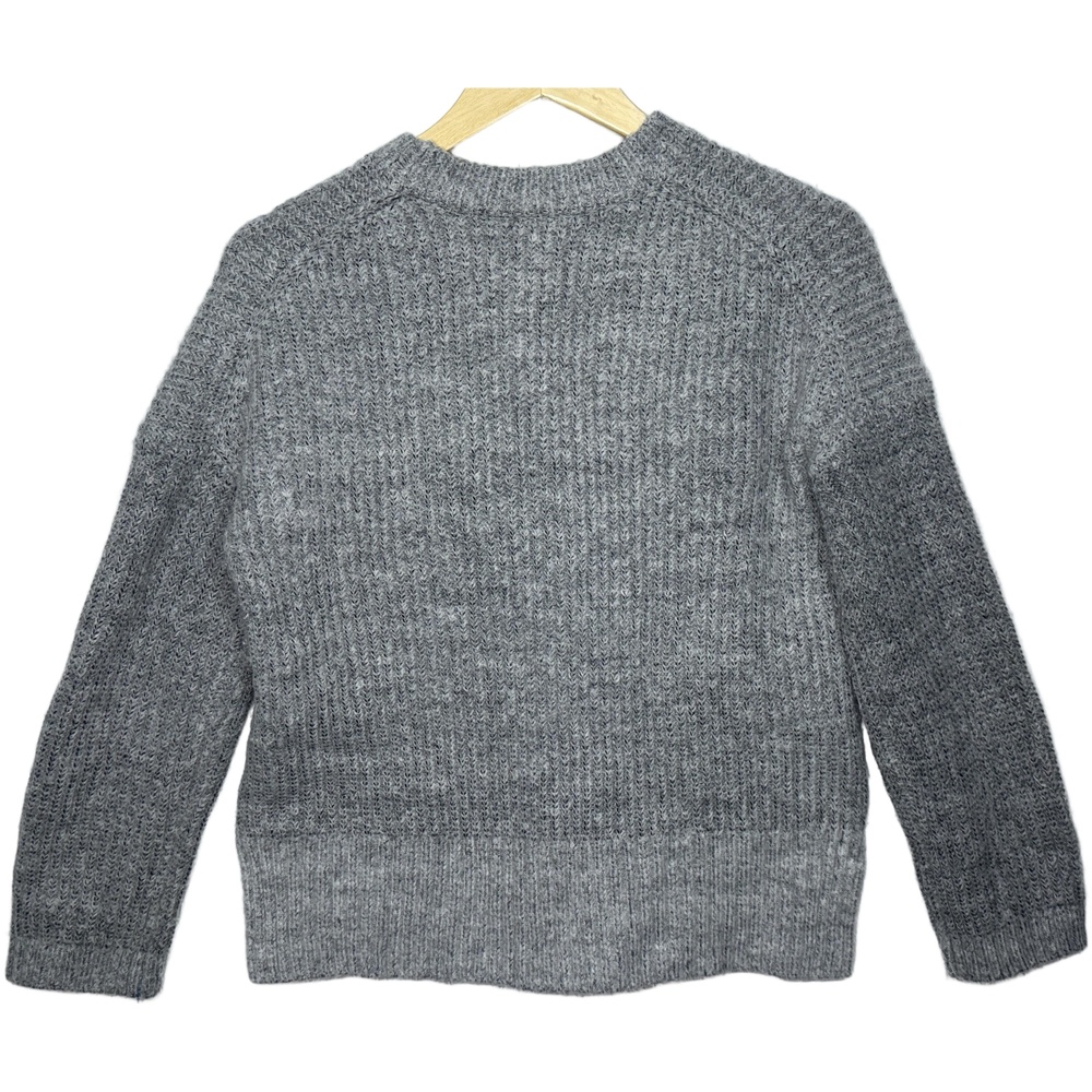 Abercrombie & Fitch Gray Ribbed Knit Long Sleeve Crewneck Pullover Sweater Sz XS - Picture 2 of 6